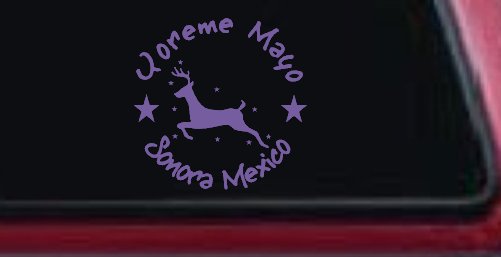 Yoreme Mayo Sonora Mexico Car or Truck Window Decal Sticker (Purple)