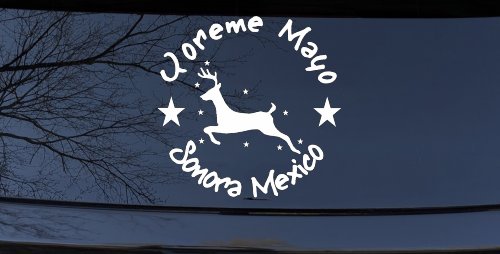 Yoreme Mayo Sonora Mexico Car or Truck Window Decal Sticker (White)
