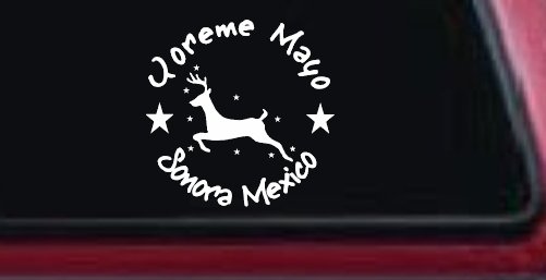 Yoreme Mayo Sonora Mexico Car or Truck Window Decal Sticker (White)