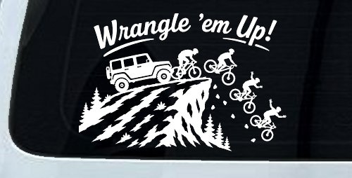 CUSTOMER SPECIAL REQUEST WRANGLE Car Truck Vinyl Window Decal Sticker (White)