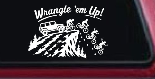 CUSTOMER SPECIAL REQUEST WRANGLE Car Truck Vinyl Window Decal Sticker (White)