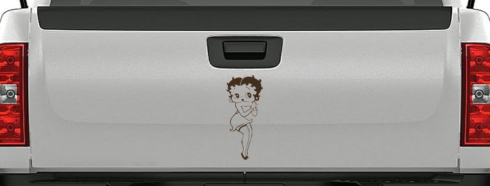 Betty Boop Hands Together Lady Biker Cartoons Car or Truck Window Decal Sticker (Brown)