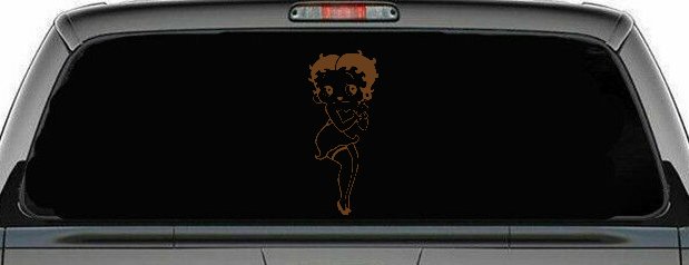 Betty Boop Hands Together Lady Biker Cartoons Car or Truck Window Decal Sticker (Copper)