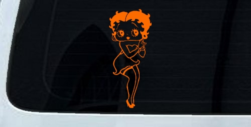 Betty Boop Hands Together Lady Biker Cartoons Car or Truck Window Decal Sticker