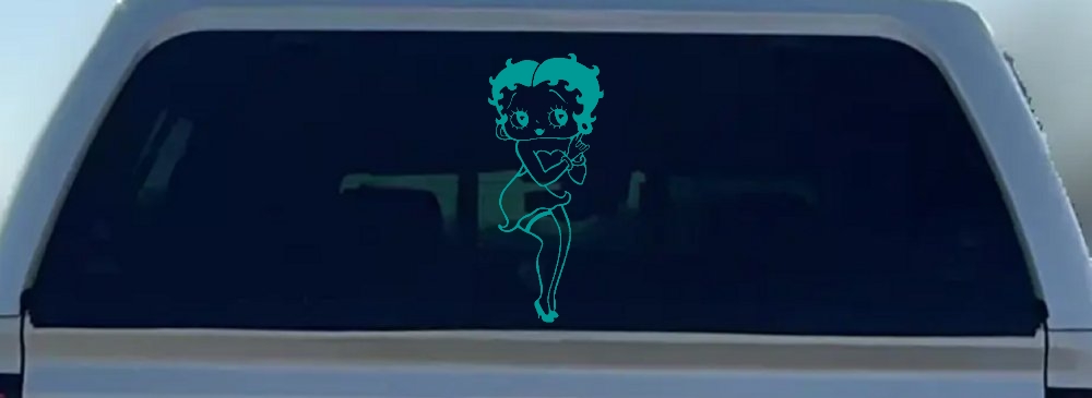 Betty Boop Hands Together Lady Biker Cartoons Car or Truck Window Decal Sticker
