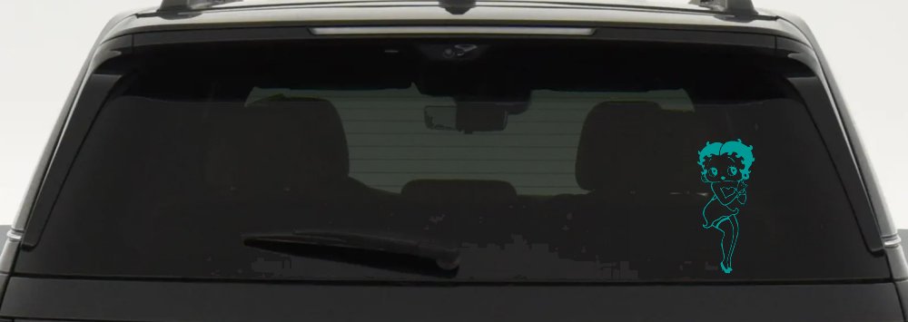 Betty Boop Hands Together Lady Biker Cartoons Car or Truck Window Decal Sticker (Turquoise)