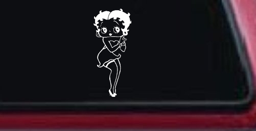 Betty Boop Hands Together Lady Biker Cartoons Car or Truck Window Decal Sticker