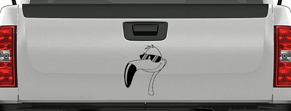 Flamingo Cartoons Car or Truck Window Decal Sticker