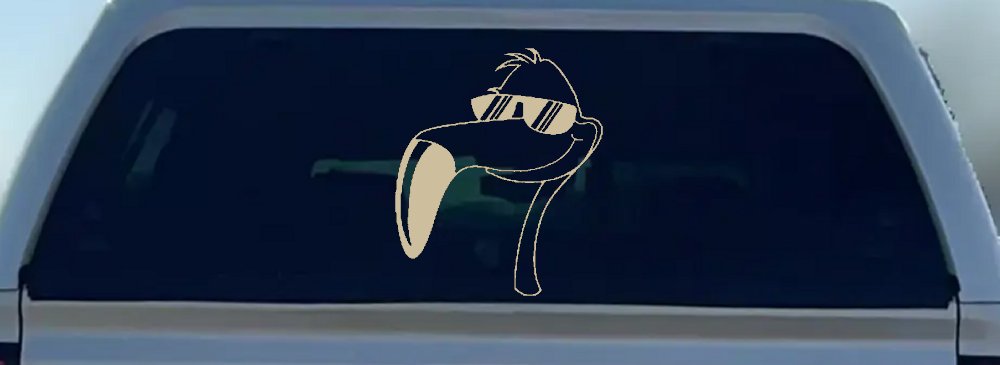 Flamingo Cartoons Car or Truck Window Decal Sticker