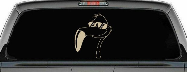 Flamingo Cartoons Car or Truck Window Decal Sticker