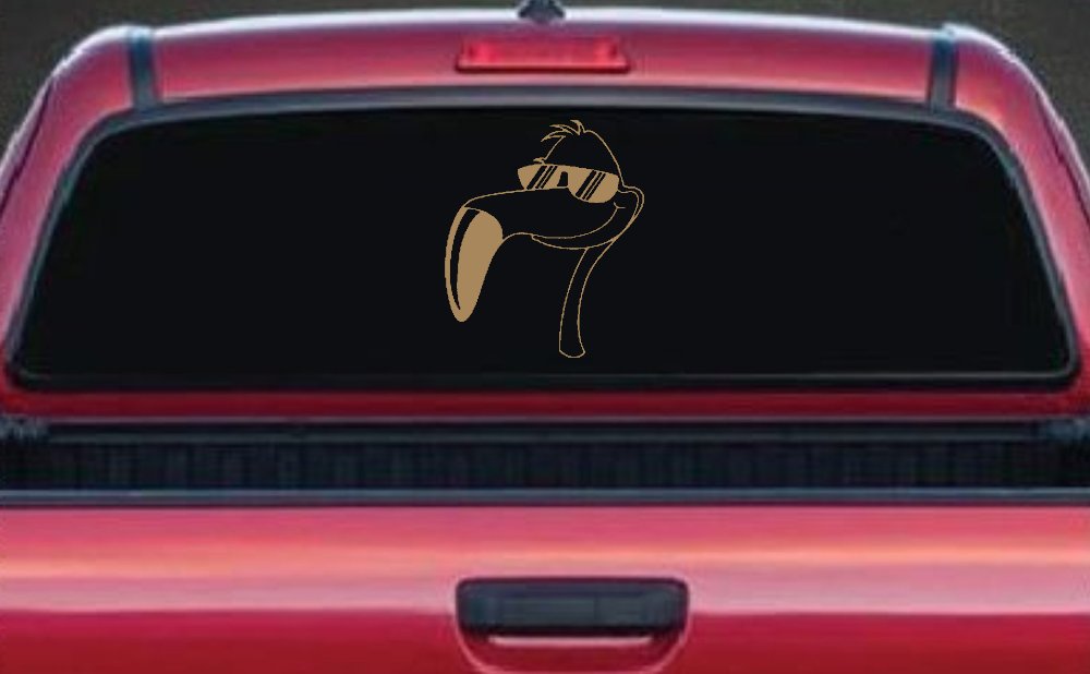 Flamingo Cartoons Car or Truck Window Decal Sticker