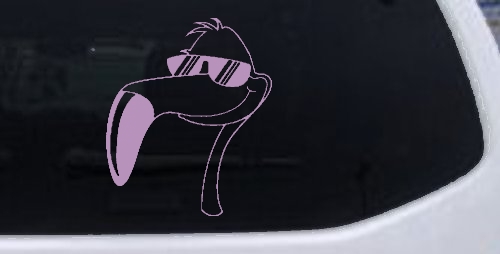 Flamingo Cartoons Car or Truck Window Decal Sticker