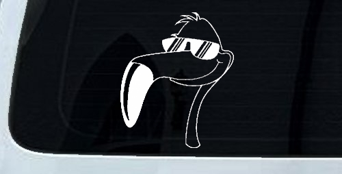 Flamingo Cartoons Car or Truck Window Decal Sticker