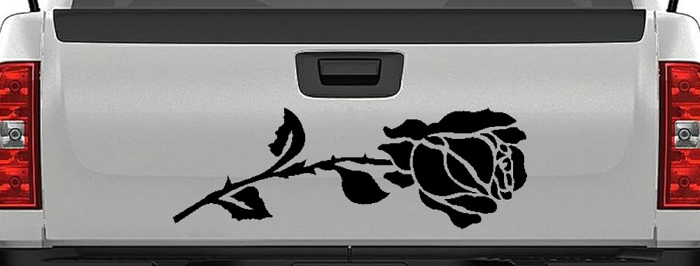 Rose Flower Car or Truck Window Decal Sticker (Matte Black)