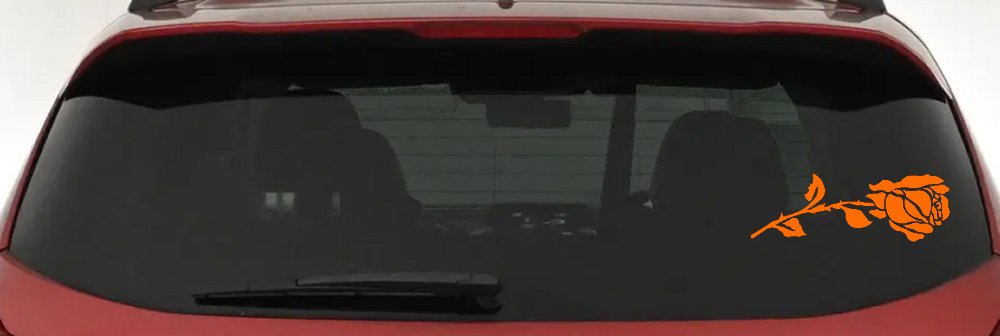 Rose Flower Car or Truck Window Decal Sticker (Orange)