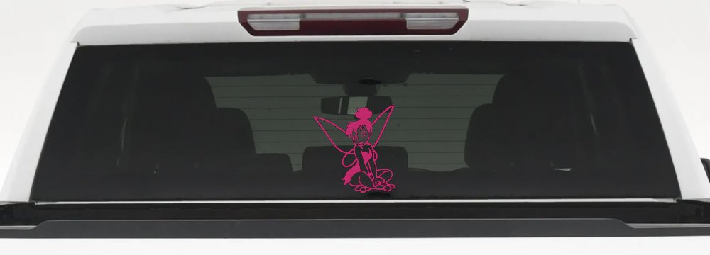 Tinkerbell Tinker Bell Sitting Fairy Tale Cartoons Car or Truck Window Decal Sticker