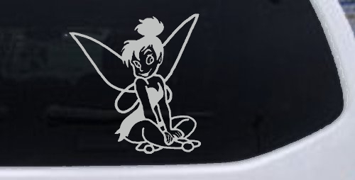 Tinkerbell Tinker Bell Sitting Fairy Tale Cartoons Car or Truck Window Decal Sticker