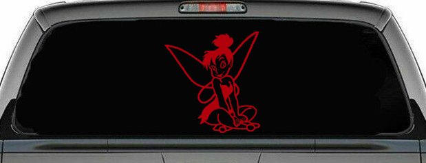 Tinkerbell Tinker Bell Sitting Fairy Tale Cartoons Car or Truck Window Decal Sticker