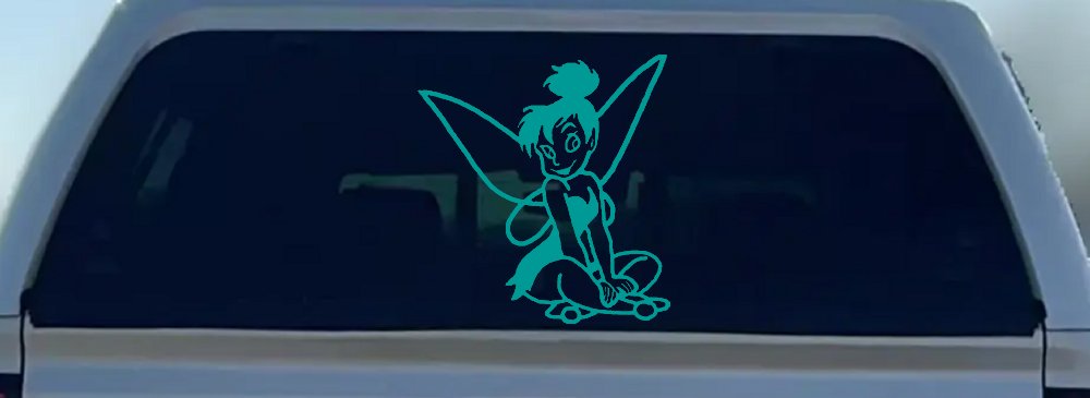 Tinkerbell Tinker Bell Sitting Fairy Tale Cartoons Car or Truck Window Decal Sticker