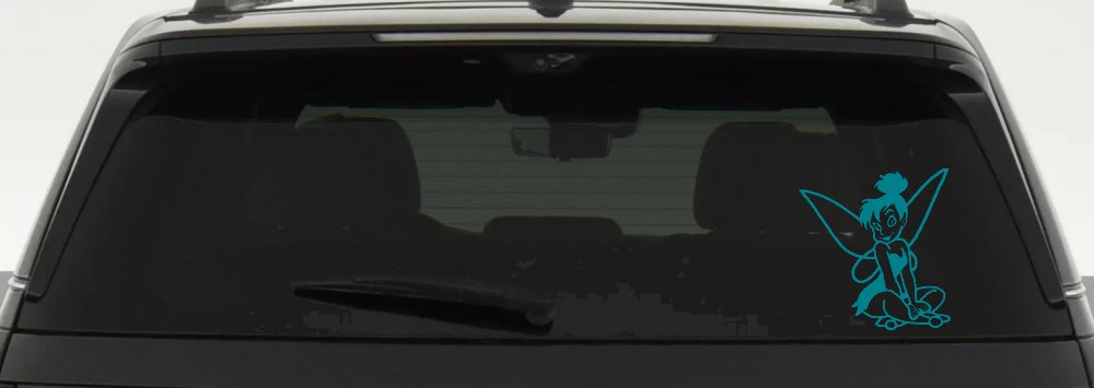 Tinkerbell Tinker Bell Sitting Fairy Tale Cartoons Car or Truck Window Decal Sticker