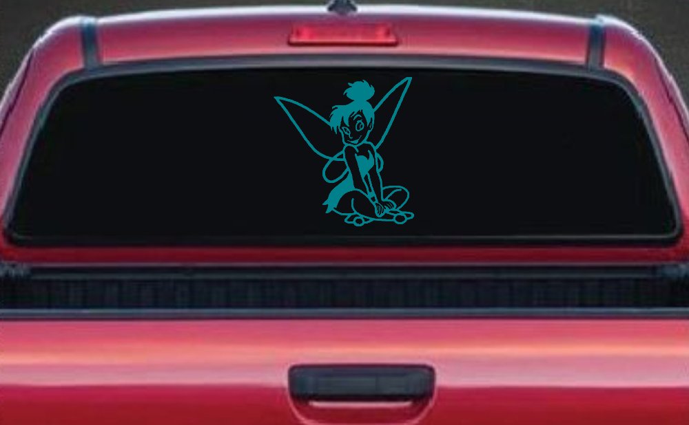 Tinkerbell Tinker Bell Sitting Fairy Tale Cartoons Car or Truck Window Decal Sticker