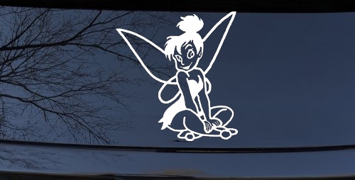 Tinkerbell Tinker Bell Sitting Fairy Tale Cartoons Car or Truck Window Decal Sticker