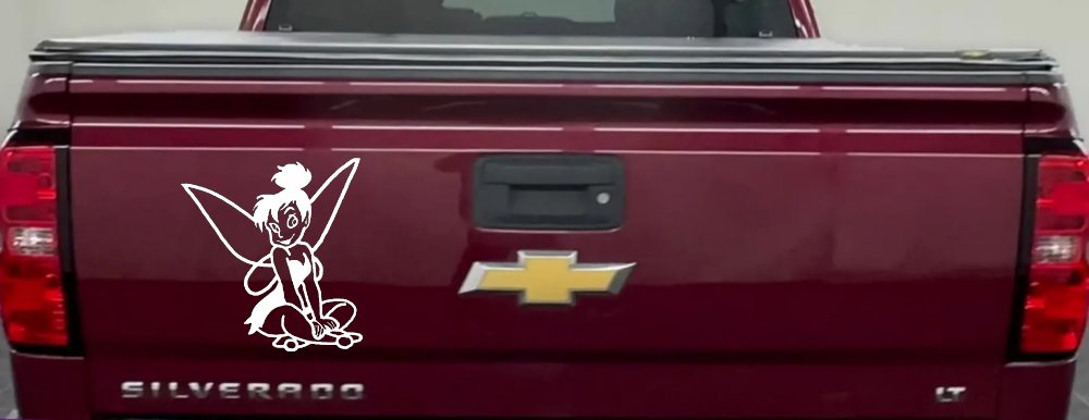 Tinkerbell Tinker Bell Sitting Fairy Tale Cartoons Car or Truck Window Decal Sticker