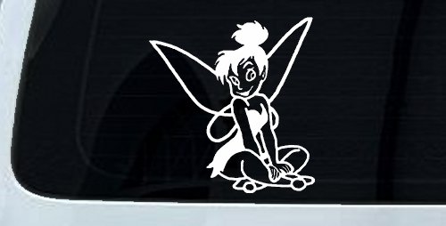 Tinkerbell Tinker Bell Sitting Fairy Tale Cartoons Car or Truck Window Decal Sticker