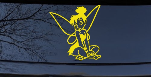 Tinkerbell Tinker Bell Sitting Fairy Tale Cartoons Car or Truck Window Decal Sticker