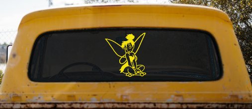 Tinkerbell Tinker Bell Sitting Fairy Tale Cartoons Car or Truck Window Decal Sticker