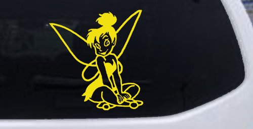 Tinkerbell Tinker Bell Sitting Fairy Tale Cartoons Car or Truck Window Decal Sticker
