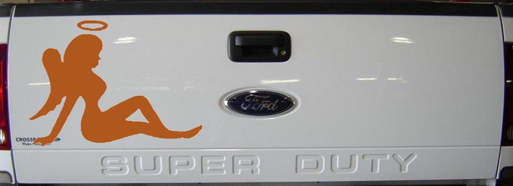 Mud Flap Women Angel with Halo Car or Truck Window Decal Sticker (Nut Brown)