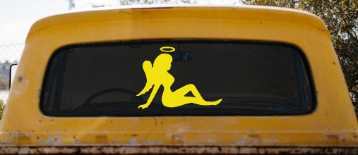 Mud Flap Women Angel with Halo Car or Truck Window Decal Sticker