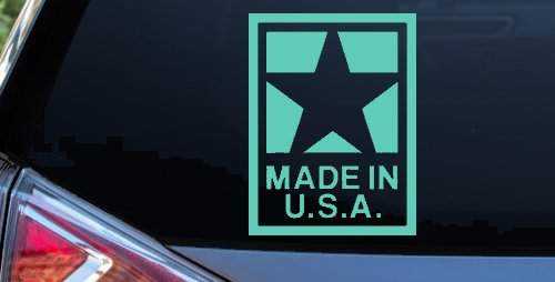 Made In the USA Patriotic Car or Truck Window Decal Sticker (Mint)