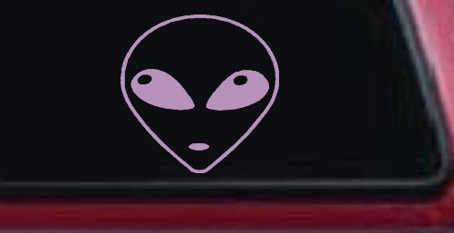 Alien Head Sci Fi Car or Truck Window Decal Sticker (Lilac)