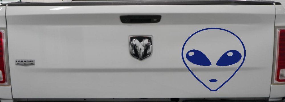 Alien Head Sci Fi Car or Truck Window Vinyl Decal Sticker (Navy)