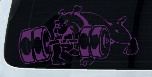Bulldog With Barbells Car or Truck Window Decal Sticker