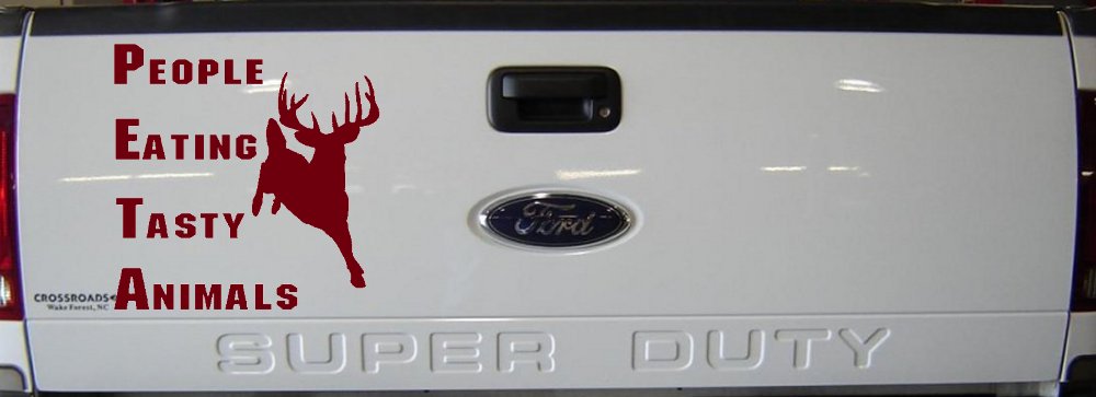 PETA People Eating Tasty Animals Deer Hunting Car or Truck Window Decal Sticker