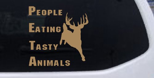 PETA People Eating Tasty Animals Deer Hunting Car or Truck Window Decal Sticker
