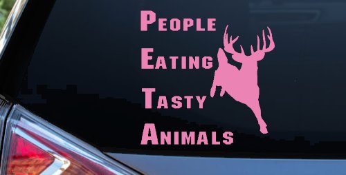 PETA People Eating Tasty Animals Deer Hunting Car or Truck Window Decal Sticker