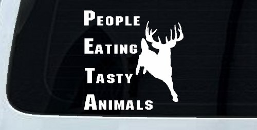 PETA People Eating Tasty Animals Deer Hunting Car or Truck Window Decal Sticker