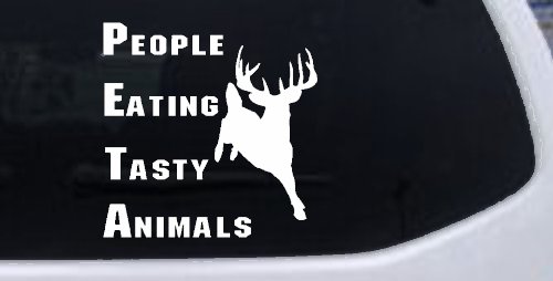 PETA People Eating Tasty Animals Deer Hunting Car or Truck Window Decal Sticker