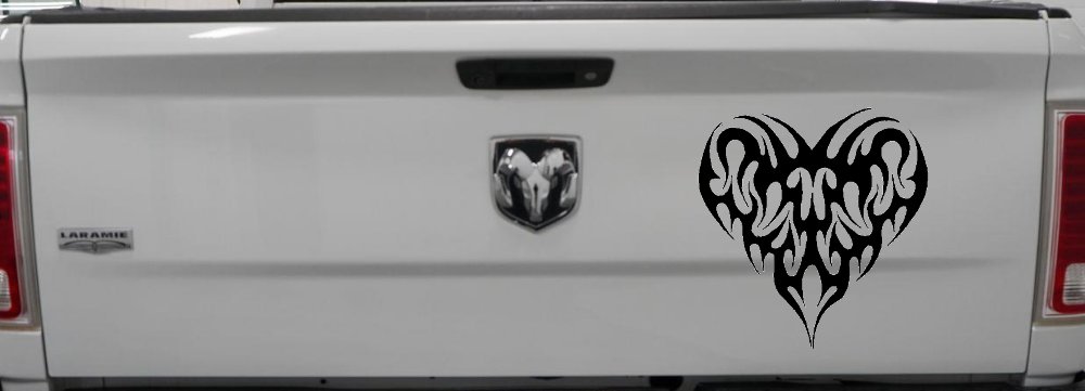 Tribal Heart with Swirls Car or Truck Window Decal Sticker