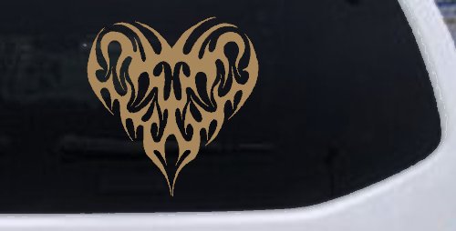 Tribal Heart with Swirls Car or Truck Window Decal Sticker