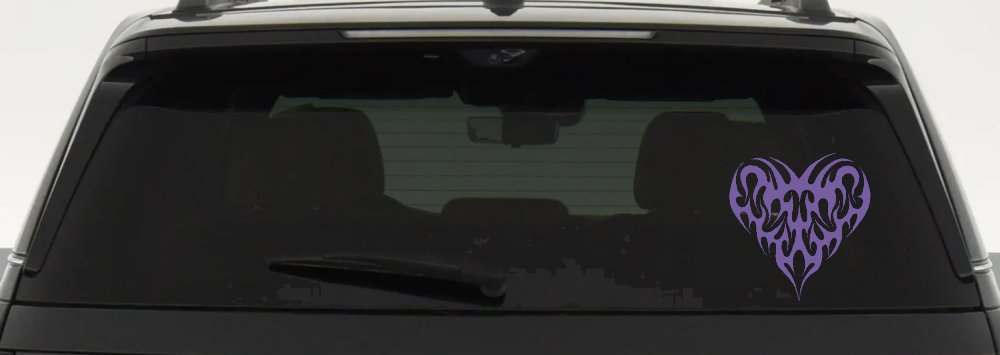 Tribal Heart with Swirls Car or Truck Window Decal Sticker