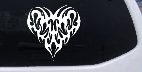 Tribal Heart with Swirls Car or Truck Window Decal Sticker