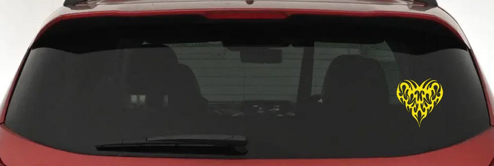 Tribal Heart with Swirls Car or Truck Window Decal Sticker
