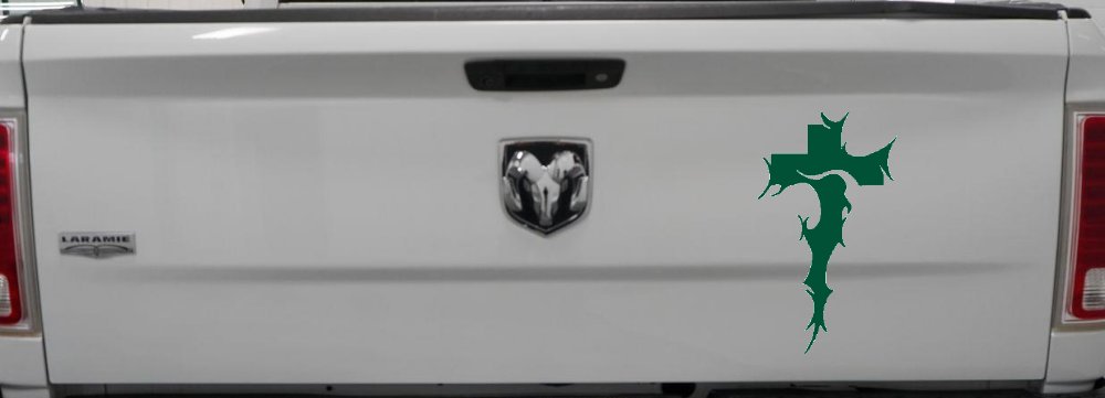 Tribal Thorn Jesus Cross Christian Car or Truck Window Decal Sticker