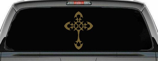 Celtic Cross Christian Car or Truck Window Decal Sticker (Gold)