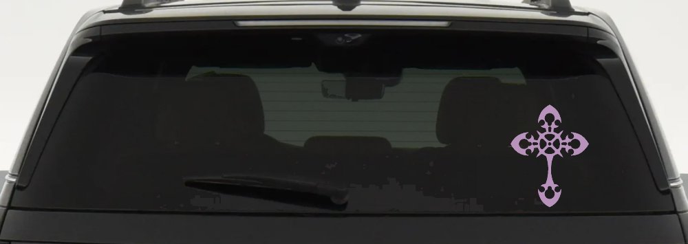 Celtic Cross Christian Car or Truck Window Vinyl Decal Sticker (Lilac)